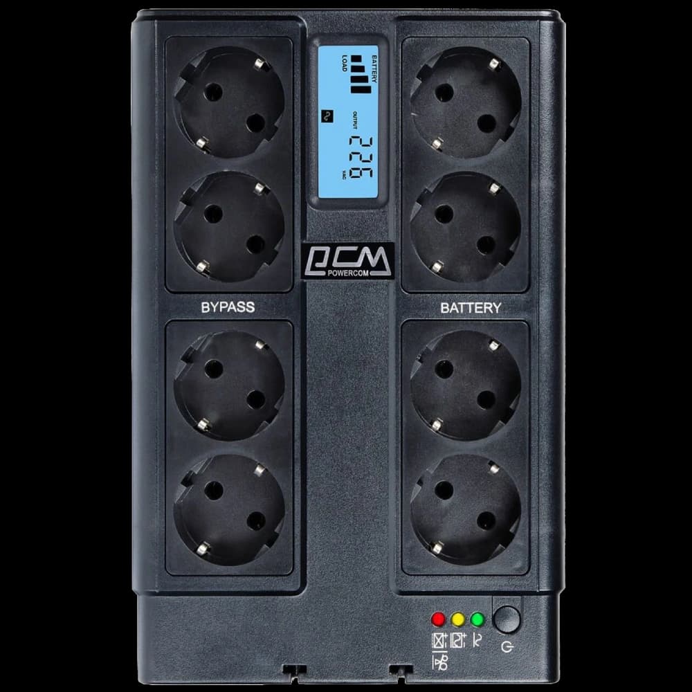 Powercom CUB-850N LCD Schuko Джерело безперебійного живлення