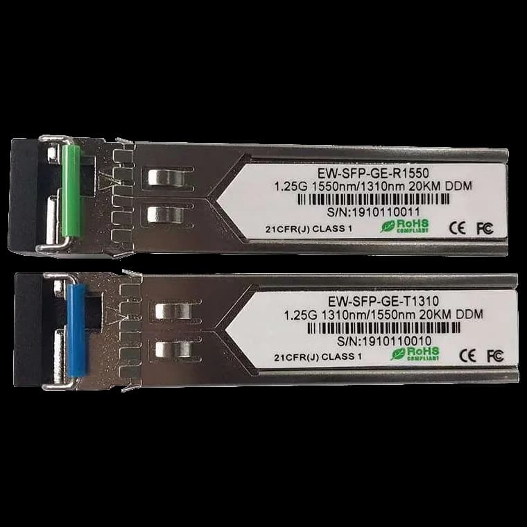 Ewind EW-SFP-GE-T1310 / EW-SFP-GE-R1550 1.25G, Single-mode single Fiber, 20km, LC connector, Tx1310/Rx1550nm : 1310nm is transmitter,1550nm is receiver Модуль SFP (комплект 2шт)