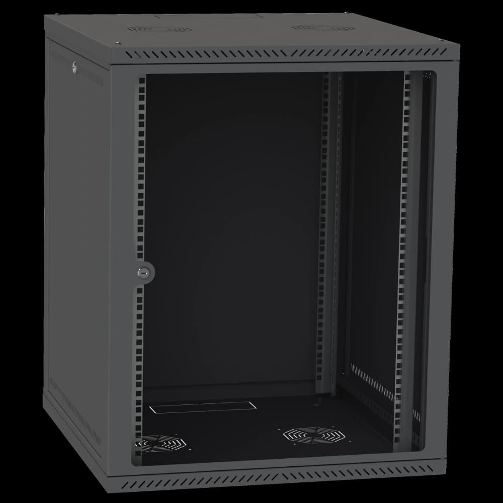 IPCOM СН-18U 600х450 скло RAL9005 Шафа серверна
