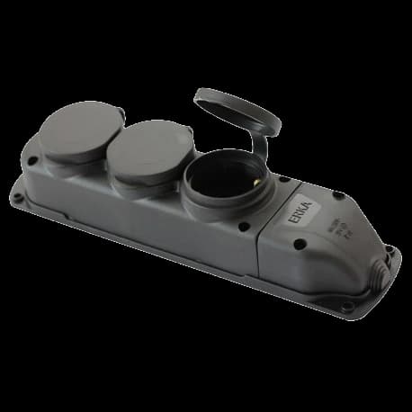 ERKA 6003 Колодка потрійна із заглушкою 3*16 (каучук)