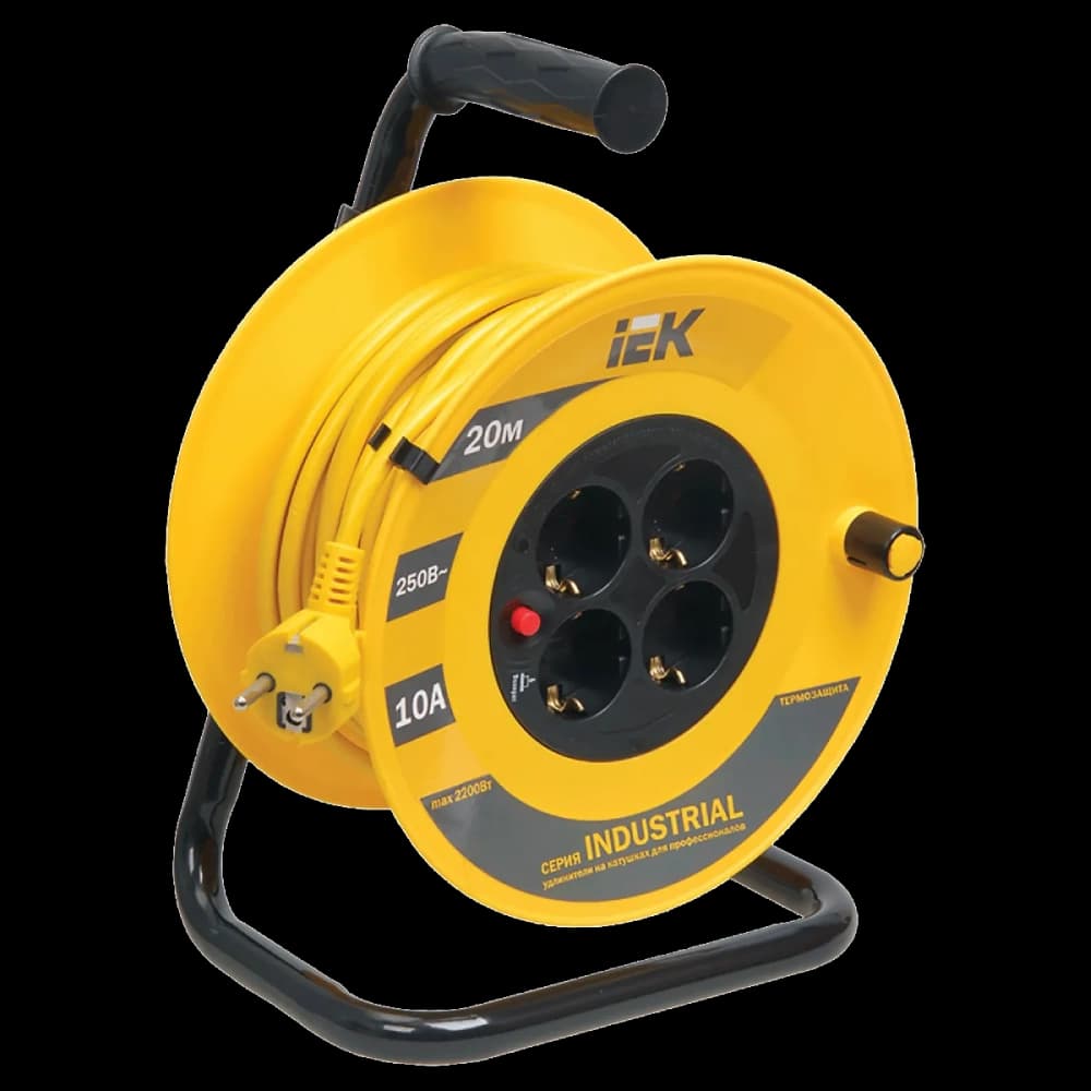 IEK Подовжувач-катушка 4гн 20м З/К УК20 т/з (3х1,5мм2) IP44
