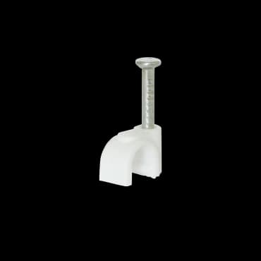 Скоба Ziplex для кабелю з цвяхом кругла d 6 біла(100шт)