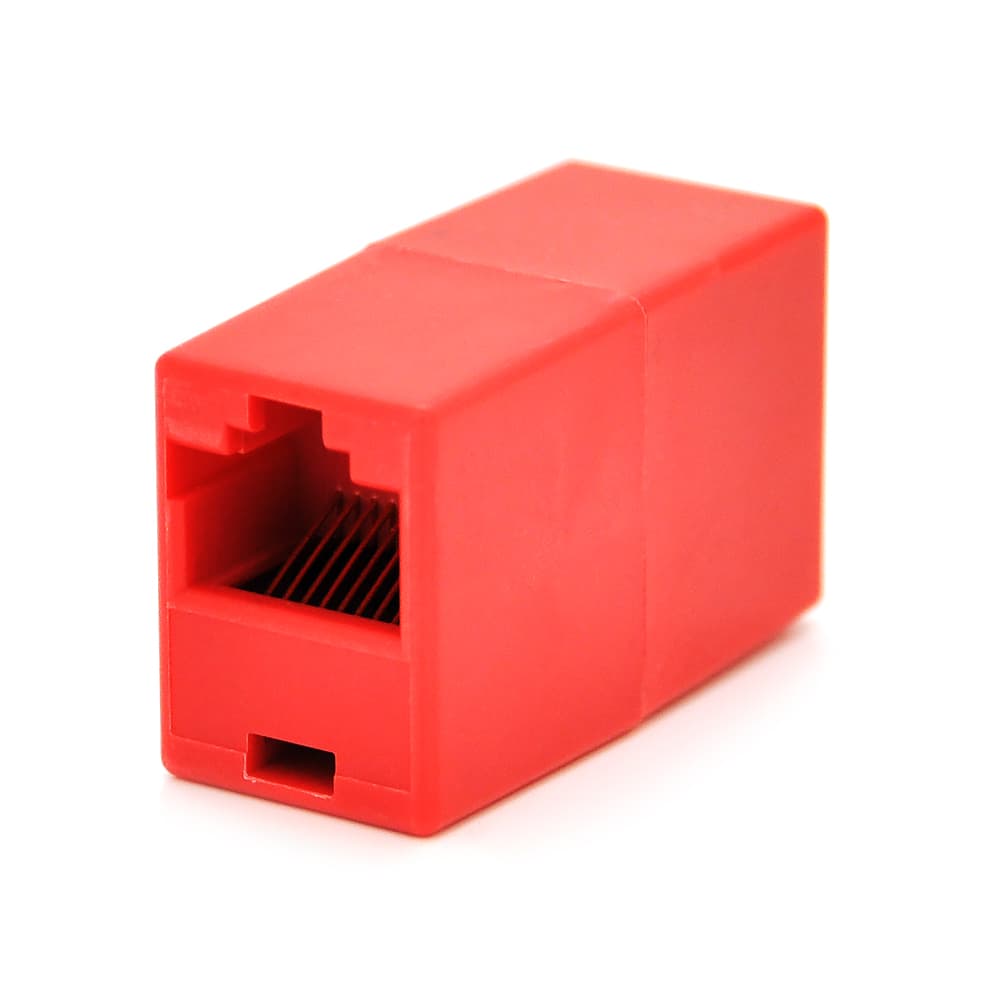 З'єднувач RJ45 8P8C мама/мама RJ45 для з'єднання кабелю, червоний, Q100