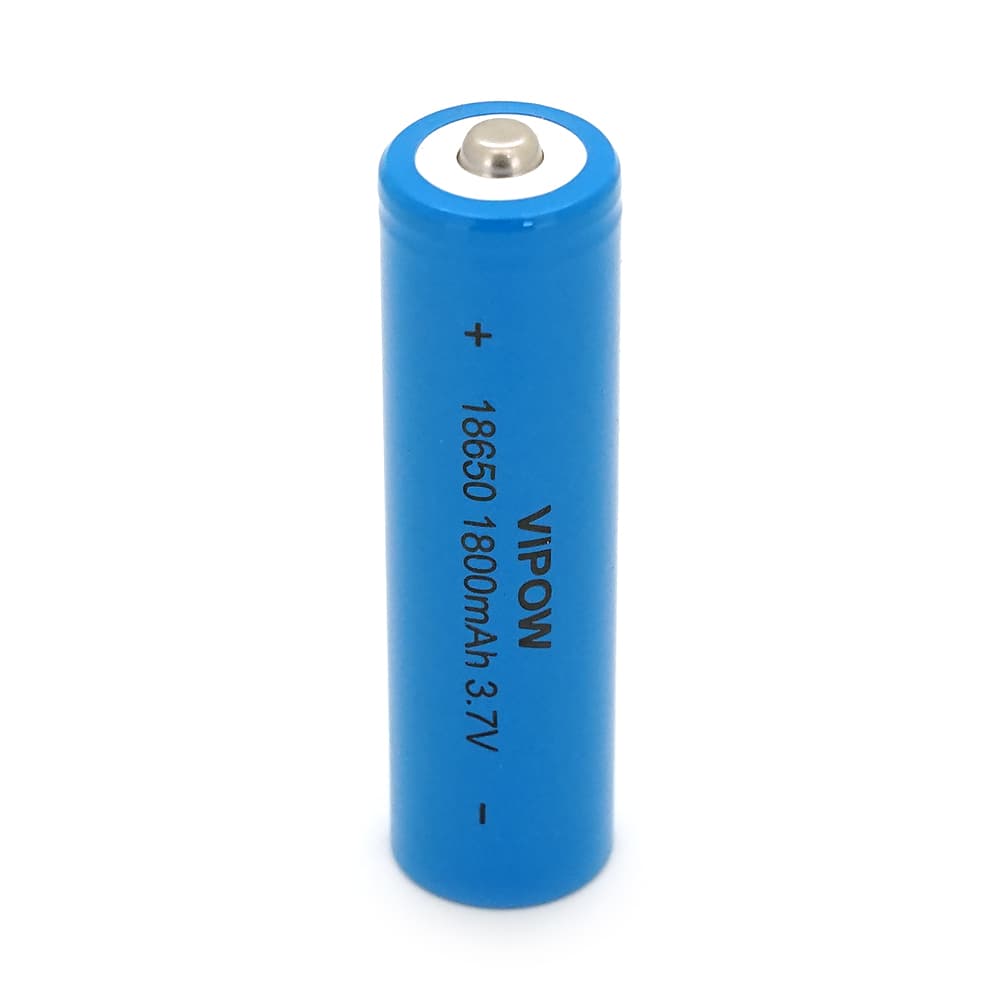 Акумулятор 18650 Li-Ion Vipow ICR18650 TipTop, 1800mAh, 3.7V, Blue Q50/500