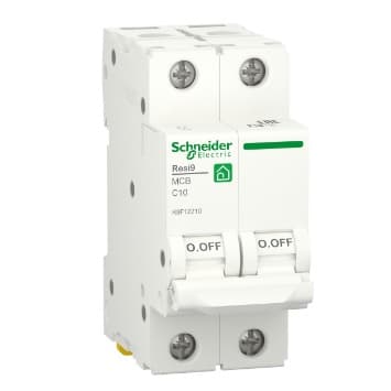 Автоматичний вимикач змінного струму Schneider RESI9 10А, 2P, крива, 6кА