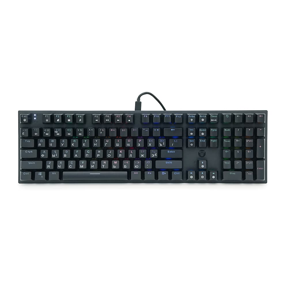 Клавіатура USB Fantech MK855RGB, довжина кабелю 135см, (Eng/Укр/Рус), Black, 108к, Q10