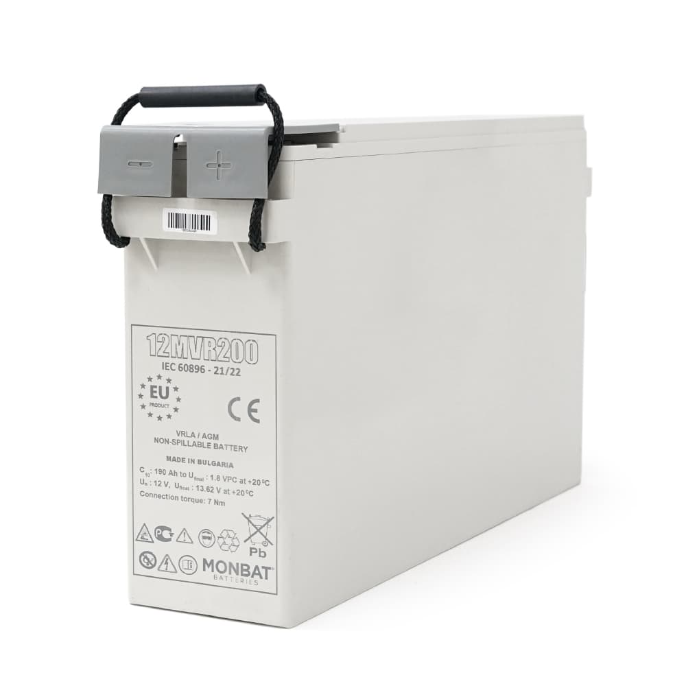 Акумуляторна батарея MONBAT FRONT TERMINAL 12MVR200 AGM 12V/200 Ah, 555x125x316 мм, 59.2 кг