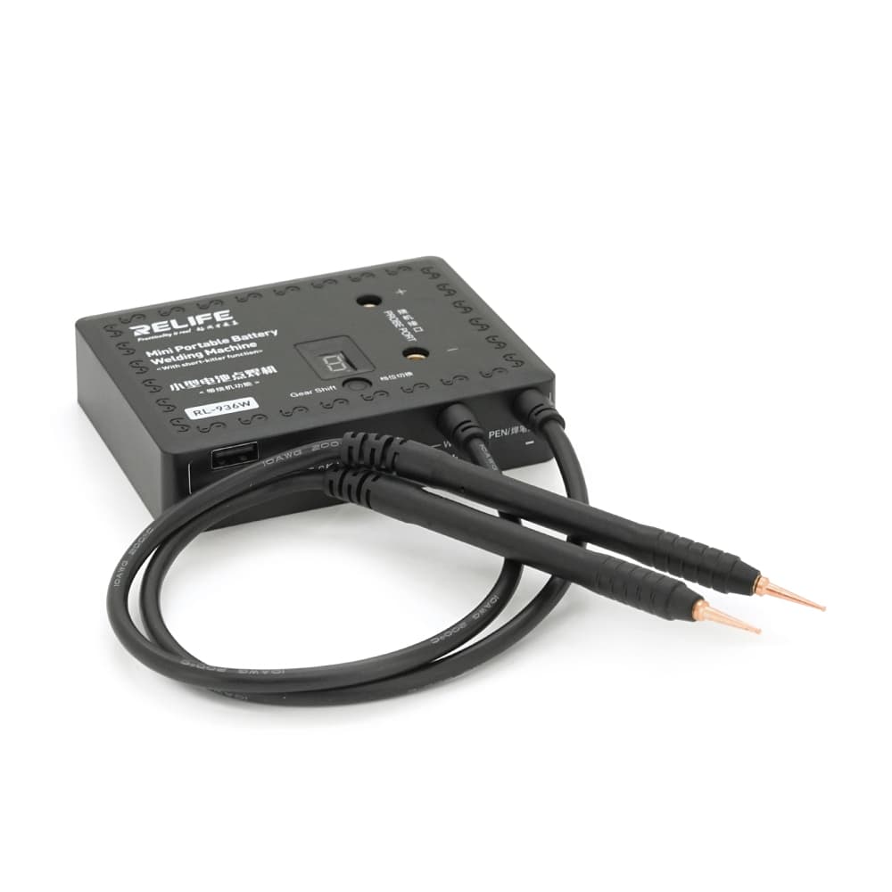 Міні точкове зварювання RL-936W, USB in: 5V 2A, OUT:650А(max), АКБ: 4000mAh, LED дисплей, 86х26х113mm, 4,2W