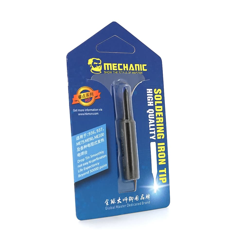 Жало для паяльника MECHANIC MCN 900M-T-K, 4*6.3mm, мідь, гальванічне покриття, висока теплопровідність, швидке нагрівання, перо MCN широке кутове