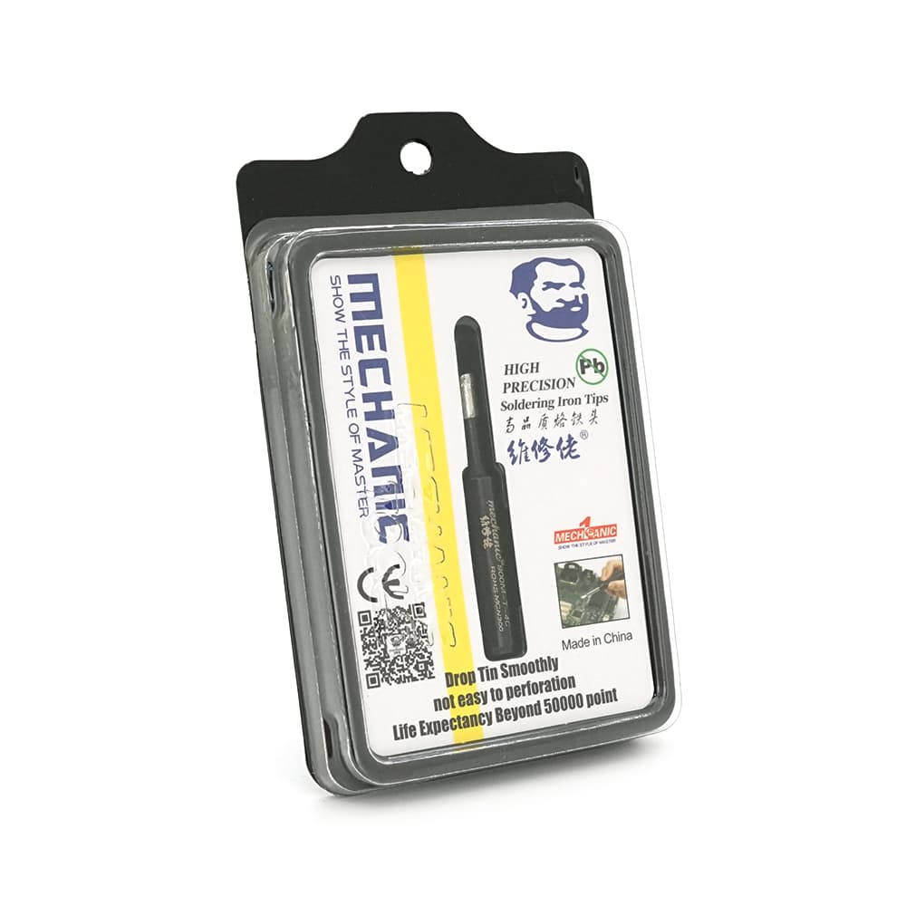 Жало для паяльника MECHANIC MCN 900M-T-4C, 4*6,3mm, мідь, гальванічне покриття (bl), висока теплопровідність, швидкий нагрів, круглий MCN кутовий широкий