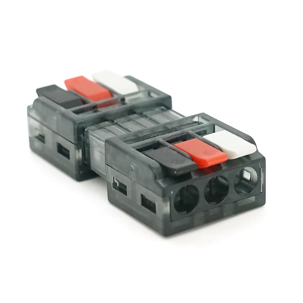 Клема роз'ємна з натискними затискачами 3-провідна LT-3-3, 3-pin, 250V, 32A, 0.5-2.5mm2, 19*42*11mm, сіра