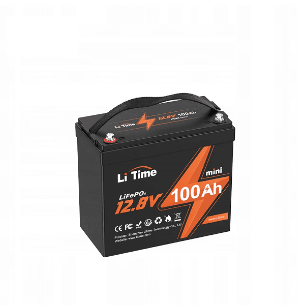 Аккумуляторная батарея LiFePO4 Li-TIME 12.8 100Ач 1280Wh(100/100A), MINI-16-A60, M8, до 6000 циклів, 200*258*168mm