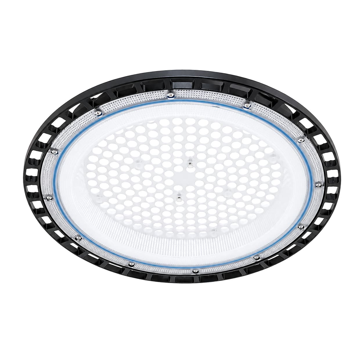 Стельовий промисловий світильник Ritar BHL02-200W, 6500K, 220V. IP65, 30000lm, RA >80, Φ362*35 мм, Black
