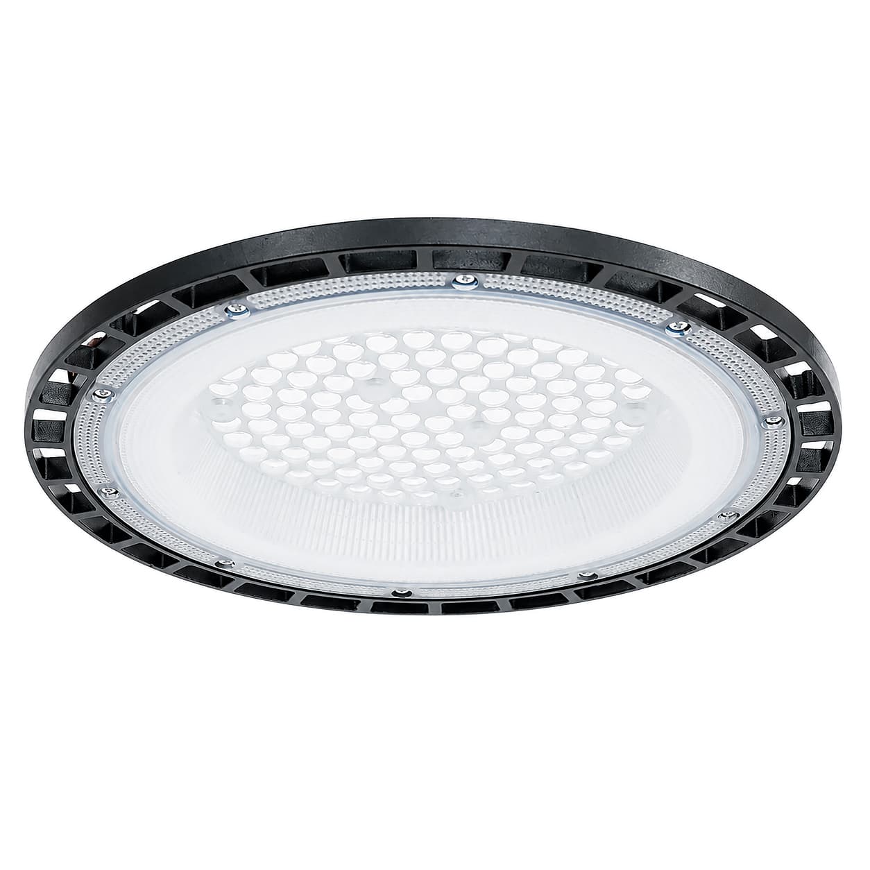 Стельовий промисловий світильник Ritar BHL02-100W, 6500K, 220V. IP65, 30000lm, RA >80, Φ362*35 мм, Black