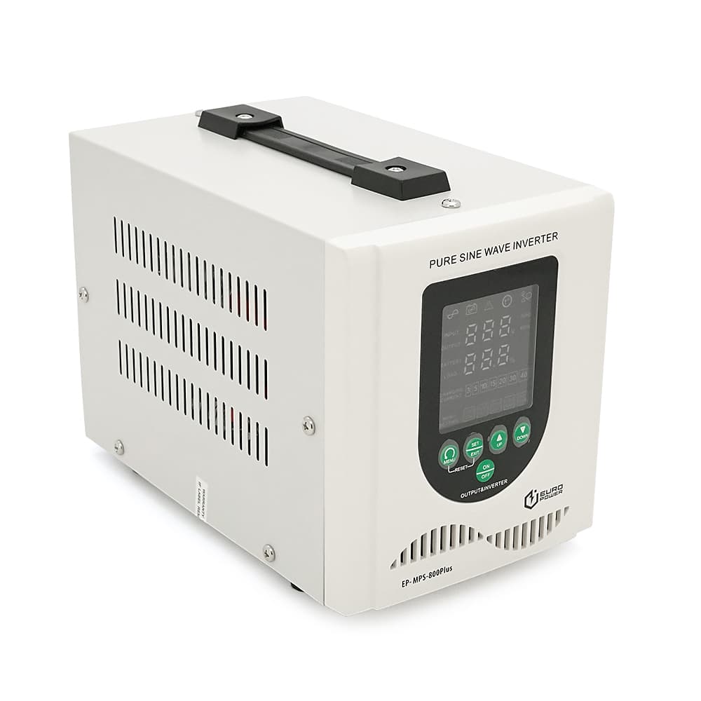 ДБЖ з правильною синусоїдою Europower EP-MPS-800/12PLUS (500 Вт) 3/5/10/15/20А, під зовнішню АКБ 12В (AGM/GEL/LFP), Q4 (300*190*230)