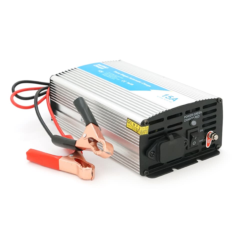 Універсальне ЗУ для акумулятора BPC 12V 15A , AC220V, DC14,5, Струм заряду 12V/15A, LCD, крокодили