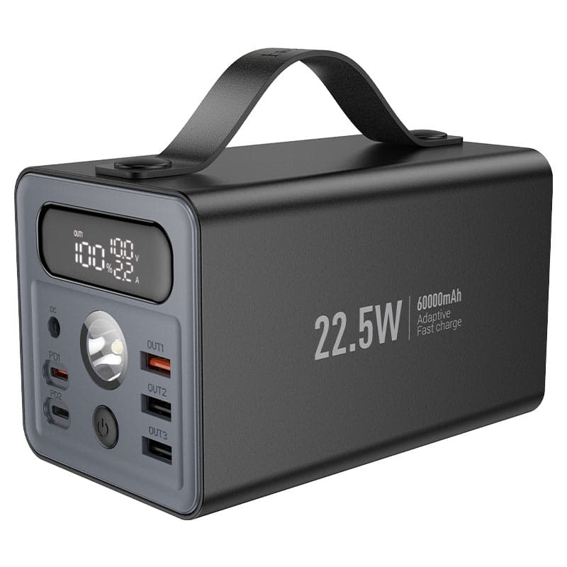 Power Bank HOCO J138 60000mAh, 22.5W+PD 20W, Black, 1.20kg, Black, Box