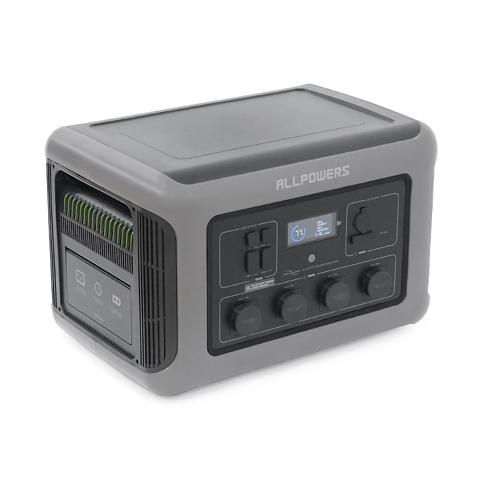 Power station ALLPOWERS R3500 APP Control, Wi-Fi, Bluetooth, 3500W, 2880Wh LiFePO4 3500Cycles, MPPT 2000w max, CAR port, DC12/24V, 4хAC 220V, 2xUSB-TYPE-C 200W, 2xUSB-A 18W, 2xUSB-A 36W, XT60, wireless 15W, Fast charge 60min, 530×360×345mm, 42kg
