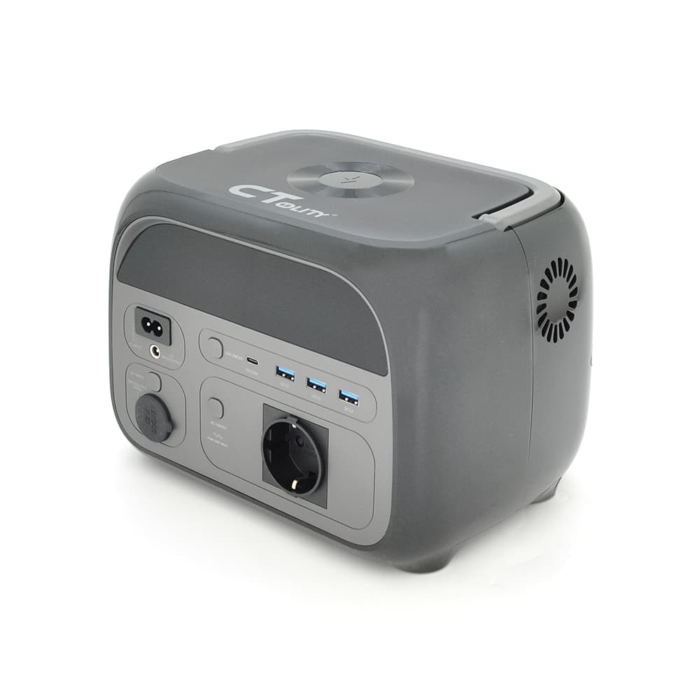 Power station CTOLITY AP400 APP Control, 400W, 345Wh LiFePO4, MPPT 150W max, DC12V-5A, 2хAC 220, 3xUSB-18W, 1хUSB-C(22W), wireless 15W, Fast charge 60min, 177×205×177mm, 5kg