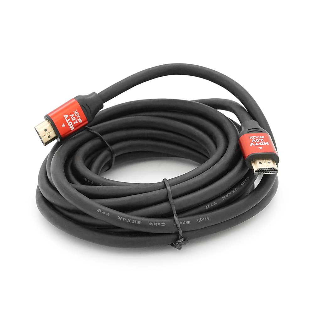 Кабель Merlion HDMI-HDMI V-Link High Speed 5.0m, v2,0, OD-8.2mm, круглий Black, конектор Red, (Пакет)