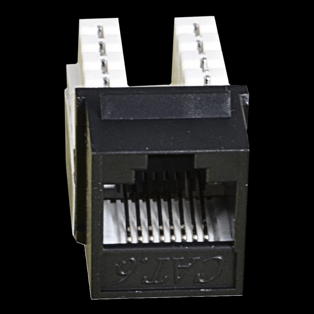 EPNew 6KTVM-U0BK Модуль KeyStone RJ45 UTP, кат. 6, 110, Slim, W - 16.6 мм, чорний