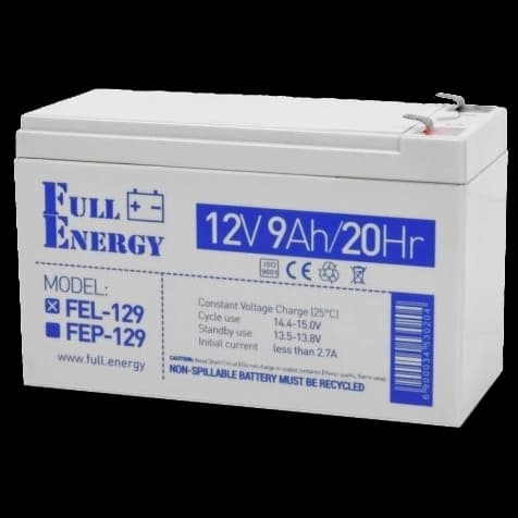 Full Energy FEL-129 9А•г 12В гелева Свинцево-кислотна акумуляторна батарея